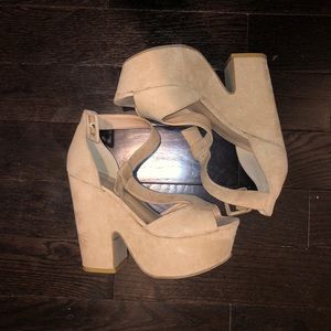 Beige platform sandals